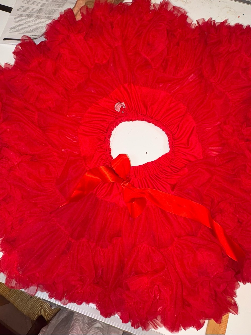 Tutu Couture red tiered tulle tutu petticoat skirt  voluminous ruffled layers - Picture 11 of 12